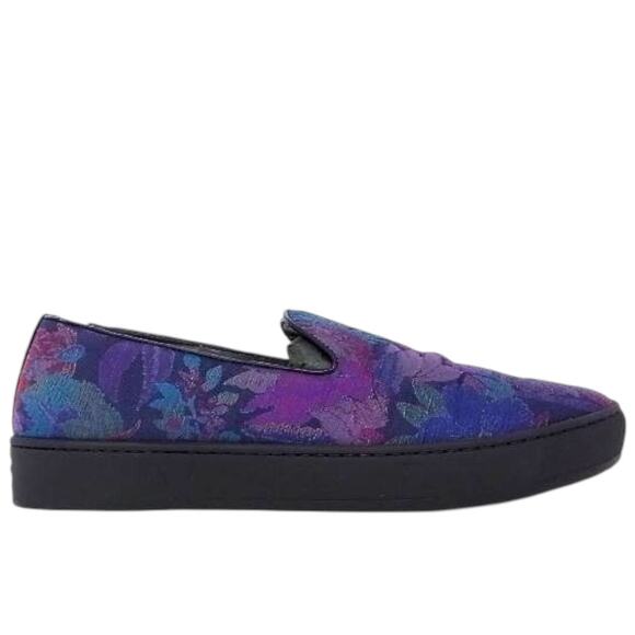 ETRO Slip-on Shoes Unisex Size M8 W11 Paisley Pattern Made In Italy - Picture 1 of 8